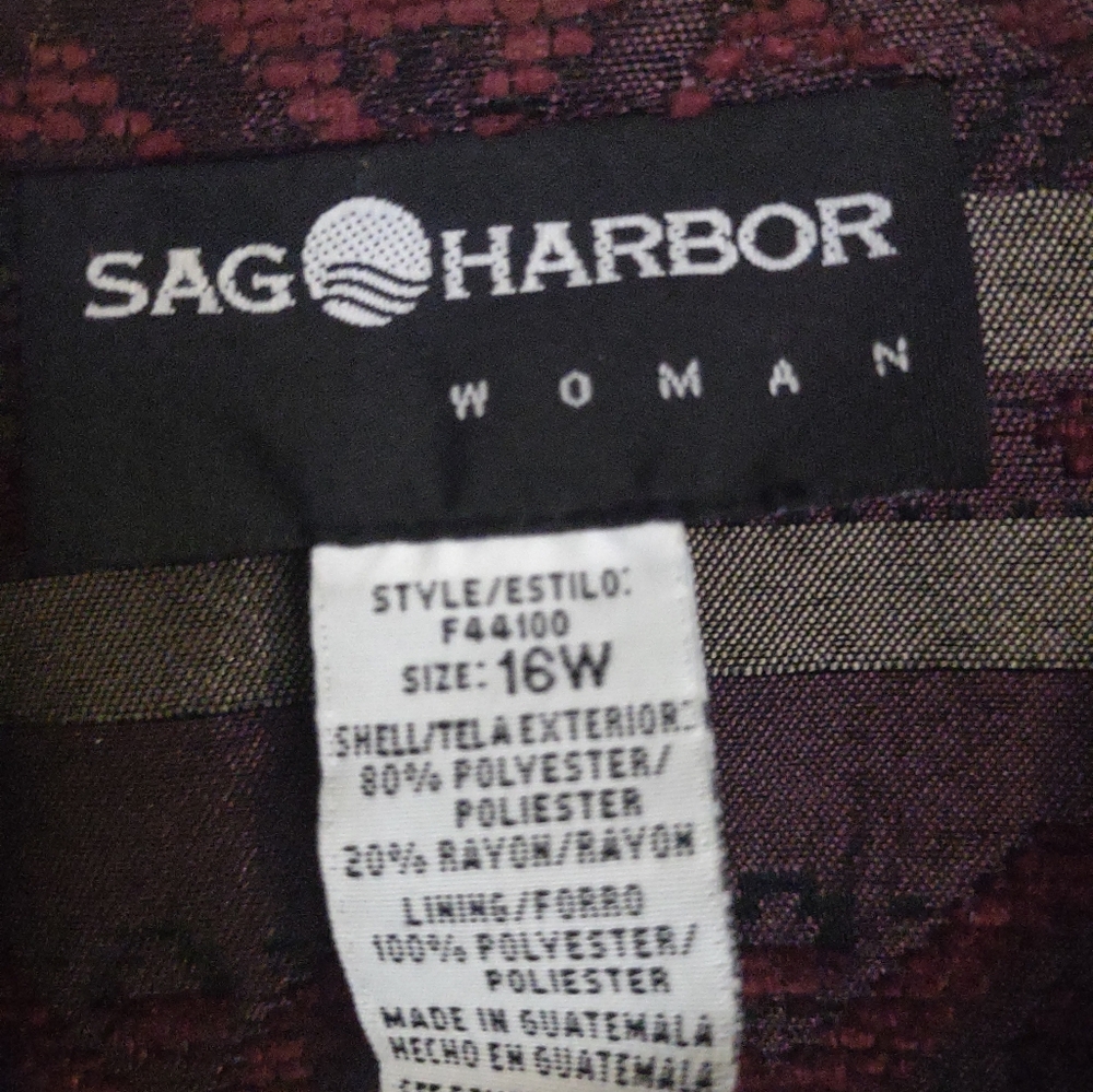 Sag Harbor Printed Blazer Jacket Size 16W - Picture 4 of 12